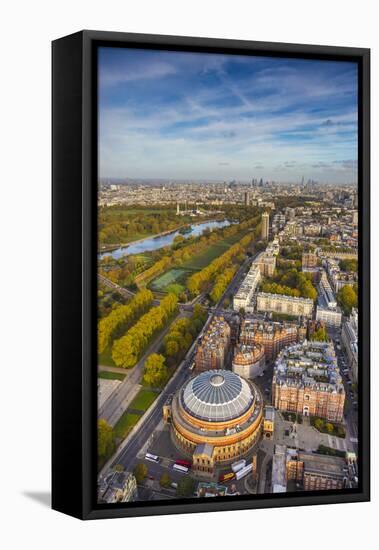 Aerial View from Helicopter,Royal Albert Hall and Hyde Park, London, England-Jon Arnold-Framed Stretched Canvas