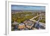 Aerial View from Helicopter,Royal Albert Hall and Hyde Park, London, England-Jon Arnold-Framed Photographic Print