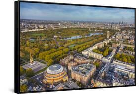 Aerial View from Helicopter,Royal Albert Hall and Hyde Park, London, England-Jon Arnold-Framed Stretched Canvas