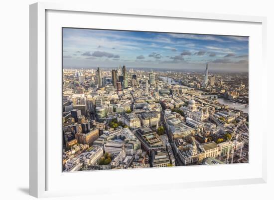 Aerial View from Helicopter, St. Paul's and City of London, London, England-Jon Arnold-Framed Photographic Print