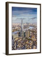 Aerial View from Helicopter, the Shard, London, England-Jon Arnold-Framed Photographic Print