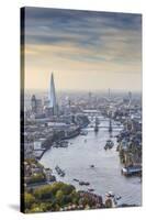 Aerial View from Helicopter, the Shard, River Thames and the City of London, London, England-Jon Arnold-Stretched Canvas