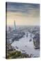 Aerial View from Helicopter, the Shard, River Thames and the City of London, London, England-Jon Arnold-Stretched Canvas