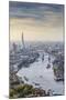 Aerial View from Helicopter, the Shard, River Thames and the City of London, London, England-Jon Arnold-Mounted Photographic Print