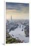 Aerial View from Helicopter, the Shard, River Thames and the City of London, London, England-Jon Arnold-Framed Photographic Print