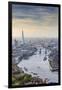 Aerial View from Helicopter, the Shard, River Thames and the City of London, London, England-Jon Arnold-Framed Photographic Print