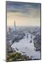 Aerial View from Helicopter, the Shard, River Thames and the City of London, London, England-Jon Arnold-Mounted Photographic Print