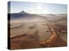 Aerial View from Hot Air Balloon at Dawn over Magnificent Desert Landscape of Sand Dunes-Lee Frost-Stretched Canvas