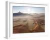 Aerial View from Hot Air Balloon at Dawn over Magnificent Desert Landscape of Sand Dunes-Lee Frost-Framed Photographic Print