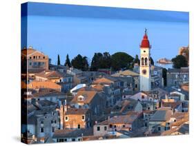 Aerial View from New Fortress on the City with St. Spyridon Church before Sunset, Kerkyra, Corfu Is-Ivan Vdovin-Stretched Canvas