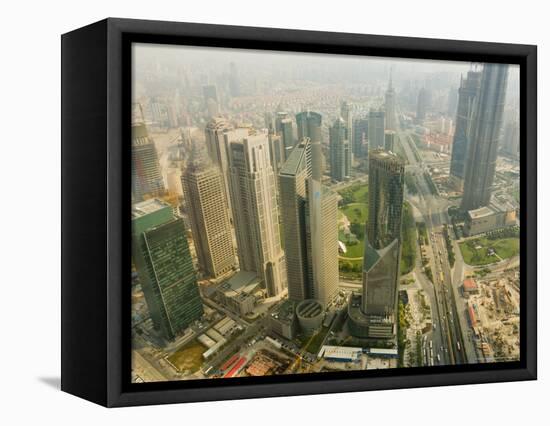 Aerial View from Oriental Pearl Tower of Lujiazui Finance and Trade Zone, Shanghai, China, Asia-Jochen Schlenker-Framed Stretched Canvas