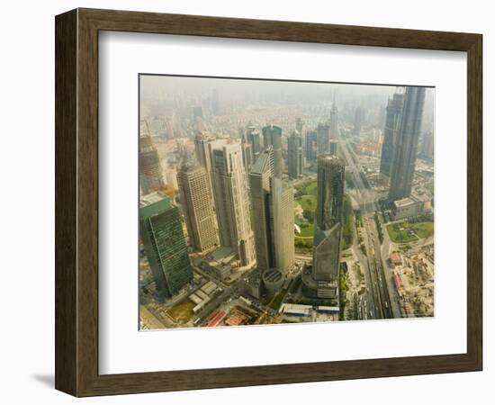 Aerial View from Oriental Pearl Tower of Lujiazui Finance and Trade Zone, Shanghai, China, Asia-Jochen Schlenker-Framed Photographic Print