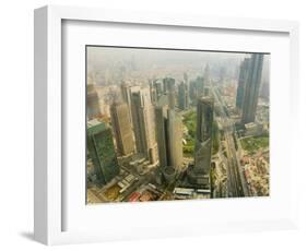 Aerial View from Oriental Pearl Tower of Lujiazui Finance and Trade Zone, Shanghai, China, Asia-Jochen Schlenker-Framed Photographic Print