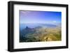 Aerial view from Table Mountain overlooking downtown Cape Town waterfront and Harbor, South Africa-null-Framed Photographic Print