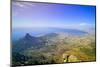 Aerial view from Table Mountain overlooking downtown Cape Town waterfront and Harbor, South Africa-null-Mounted Photographic Print