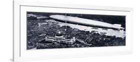 Aerial View from the North West of the Graf Zeppelin Above St Paul's and the River Thames, 1930-null-Framed Premium Giclee Print