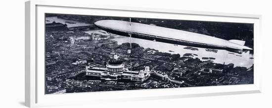 Aerial View from the North West of the Graf Zeppelin Above St Paul's and the River Thames, 1930-null-Framed Premium Giclee Print