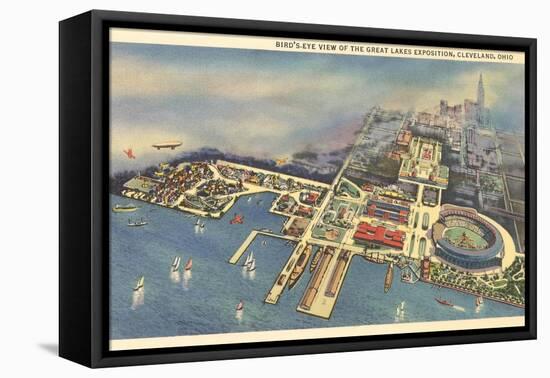 Aerial View, Great Lakes Exposition, Cleveland, Ohio-null-Framed Stretched Canvas