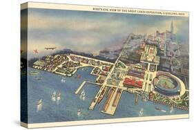 Aerial View, Great Lakes Exposition, Cleveland, Ohio-null-Stretched Canvas