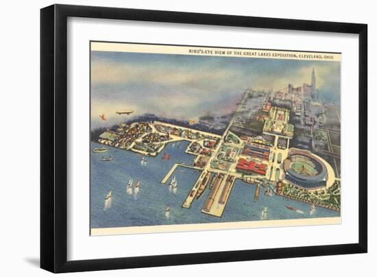 Aerial View, Great Lakes Exposition, Cleveland, Ohio-null-Framed Art Print