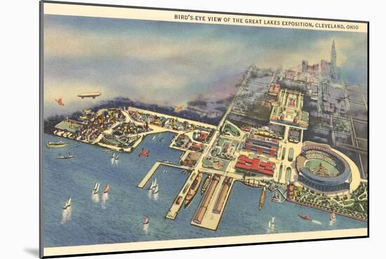 Aerial View, Great Lakes Exposition, Cleveland, Ohio-null-Mounted Art Print