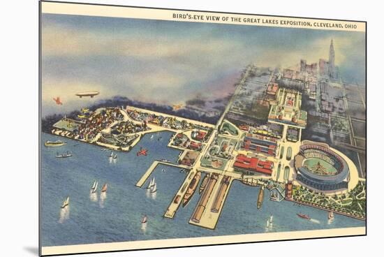 Aerial View, Great Lakes Exposition, Cleveland, Ohio-null-Mounted Premium Giclee Print