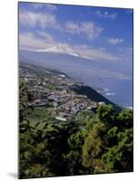 Aerial View Including Mount Teide and Atlantic Coast, Tenerife, Canary Islands, Atlantic, Spain-John Miller-Mounted Photographic Print