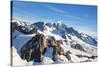 Aerial View Landscape of Mountain Cook Range with Snow Covered in New Zealand-vichie81-Stretched Canvas