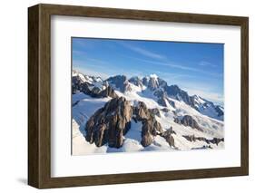 Aerial View Landscape of Mountain Cook Range with Snow Covered in New Zealand-vichie81-Framed Photographic Print