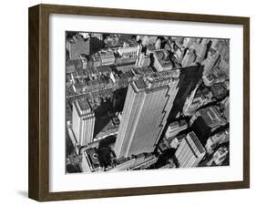 Aerial View Looking Down on 6th Ave. and 50th St. at Towering Rockefeller Center Complex-Margaret Bourke-White-Framed Photographic Print