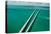 Aerial View Looking West along the Seven Mile Bridge of Us1 to the Florida Keys-FloridaStock-Stretched Canvas