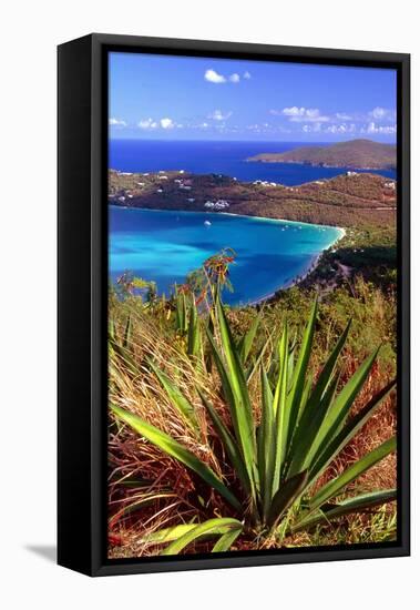 Aerial View, Magens Bay, St Thomas, USV-George Oze-Framed Stretched Canvas