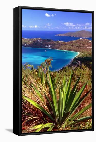 Aerial View, Magens Bay, St Thomas, USV-George Oze-Framed Stretched Canvas