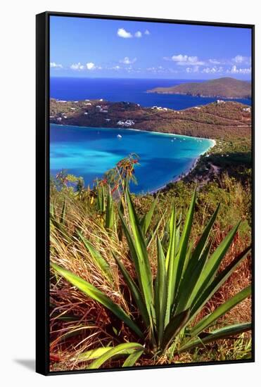 Aerial View, Magens Bay, St Thomas, USV-George Oze-Framed Stretched Canvas