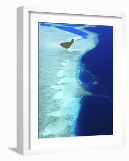 Aerial View, Maldives, Indian Ocean, Asia-Sakis Papadopoulos-Framed Photographic Print