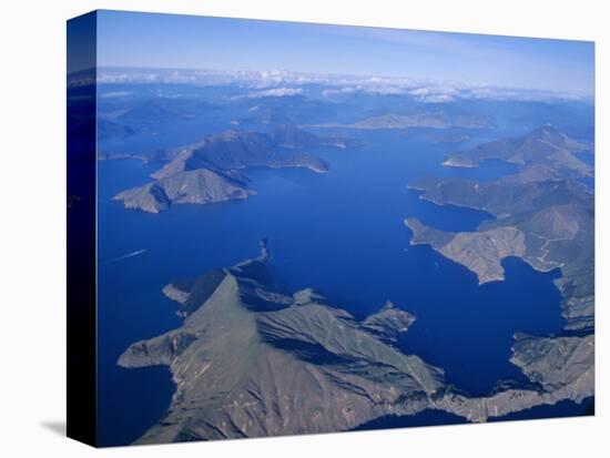 Aerial View, Marlborough Sound, South Island, New Zealand-D H Webster-Stretched Canvas