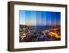 Aerial View Montage of Lisbon Rooftop from Senhora Do Monte Viewpoint (Miradouro) Fromn Day to Nigh-Samuel Borges Photography-Framed Photographic Print