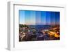 Aerial View Montage of Lisbon Rooftop from Senhora Do Monte Viewpoint (Miradouro) Fromn Day to Nigh-Samuel Borges Photography-Framed Photographic Print