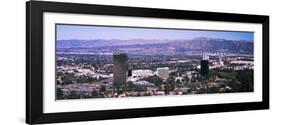 Aerial view of 10 Universal City Plaza in city, Los Angeles, California, USA-null-Framed Photographic Print