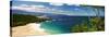 Aerial View of a Beach, North Shore, Waimea Bay, Oahu, Hawaii, USA-null-Stretched Canvas