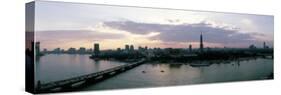 Aerial View of a Bridge over Nile River, Cairo, Egypt-null-Stretched Canvas