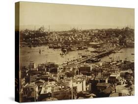Aerial View of a Bridge over the Bosporus in Istanbul-null-Stretched Canvas