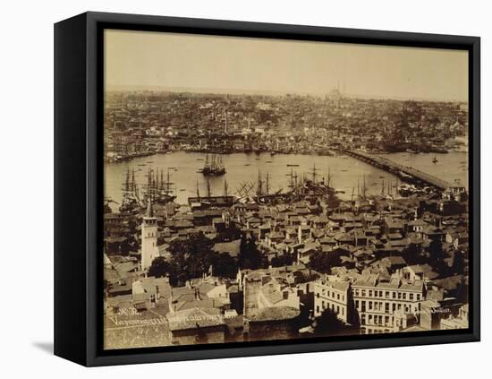 Aerial View of a Bridge over the Bosporus in Istanbul-null-Framed Stretched Canvas