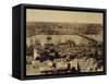 Aerial View of a Bridge over the Bosporus in Istanbul-null-Framed Stretched Canvas