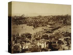 Aerial View of a Bridge over the Bosporus in Istanbul-null-Stretched Canvas