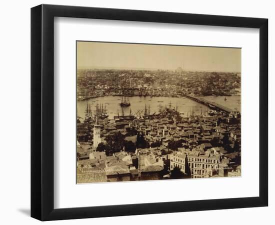 Aerial View of a Bridge over the Bosporus in Istanbul-null-Framed Photographic Print