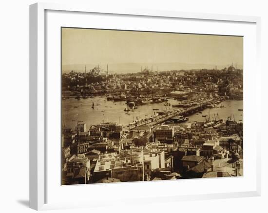 Aerial View of a Bridge over the Bosporus in Istanbul-null-Framed Photographic Print