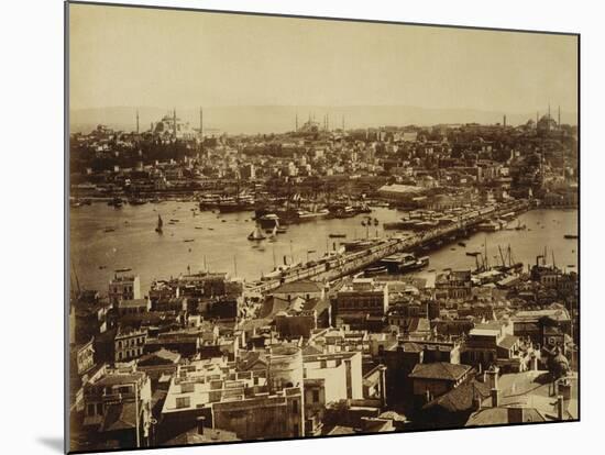 Aerial View of a Bridge over the Bosporus in Istanbul-null-Mounted Photographic Print