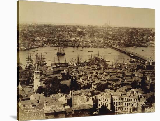 Aerial View of a Bridge over the Bosporus in Istanbul-null-Stretched Canvas