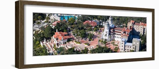 Aerial View of a Castle on a Hill, Hearst Castle, San Simeon, San Luis Obispo County, California...-null-Framed Photographic Print